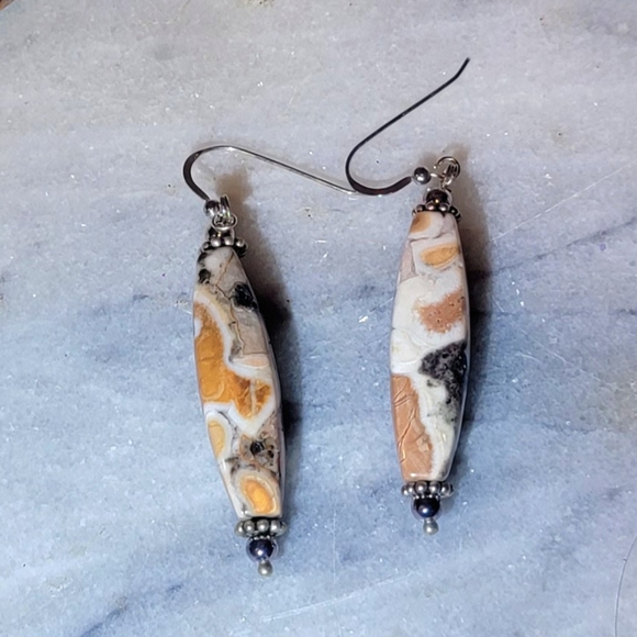 Rhylolite Tiger Eye Sterling 925 Necklace 19" Earrings Set - Picture 5 of 6